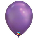 QUALATEX 7" ROUND CHROME PURPLE BALLOONS