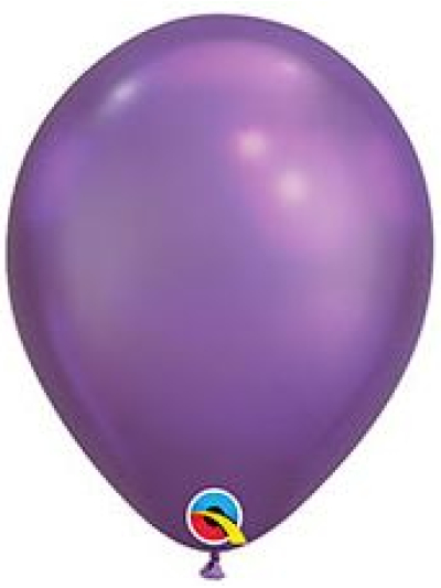 QUALATEX 7" ROUND CHROME PURPLE BALLOONS