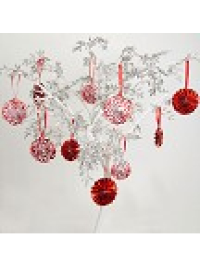 NEVITI RED DOT TREE DECORATION PINWHEELS PK10