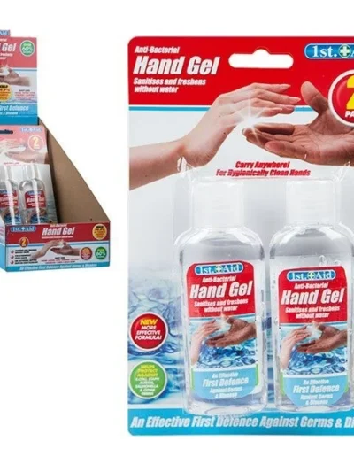1ST AID ANTI BACTERIALHAND GEL PACK OF 2, 60ML: CASE OF 12
