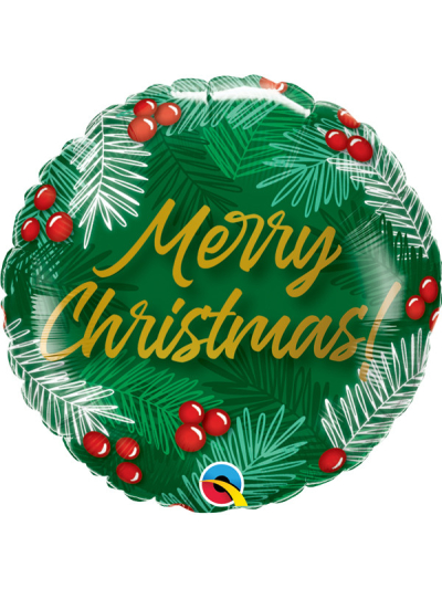 QULATEX 18" FOIL "TREES RED CHRISTMAS" BALLOON