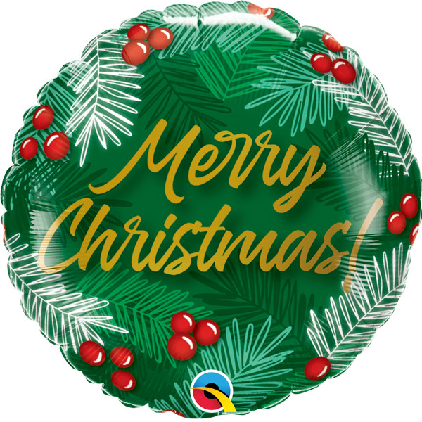 QULATEX 18" FOIL "TREES RED CHRISTMAS" BALLOON