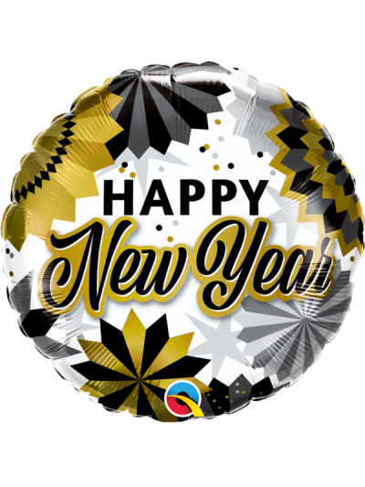 QUALATEX 18" HAPPY NEW YEAR GOLD FOIL BALLOON