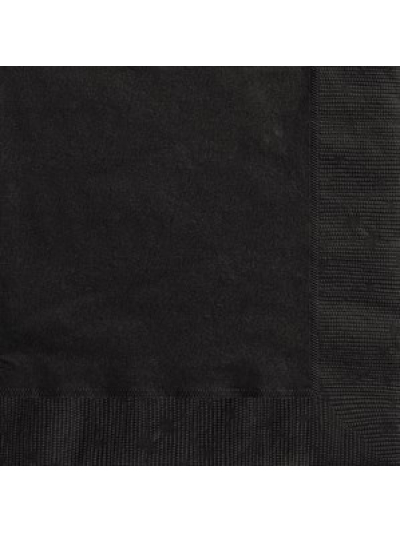 UNIQUE MIDNIGHT BLACK LUNCH NAPKINS PK20