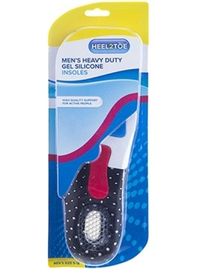 MENS H/DUTY GEL SILICONE INSOLES 1PAIR