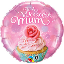 QUALATEX 18" TO A WONDERFUL MUM CUPCAKE MICROFOIL BALLOON