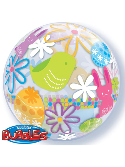 SPRING BUNNIES & FLOWERS 22" BUBBLE