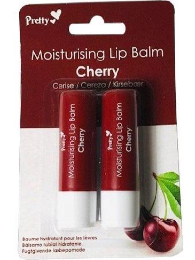 PRETTY MOISTURISING LIP BALM "CHERRY" PACK OF 2