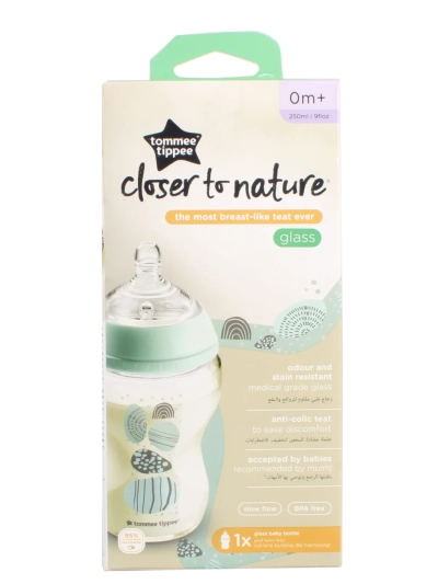 TOMMEE TIPPEE CLOSER TO NATURE 250ML BOY BOTTLE GLASS