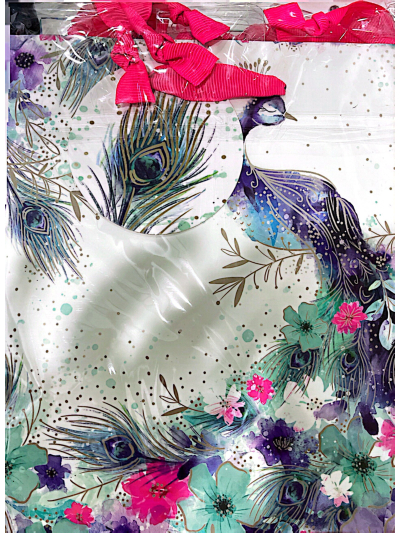 SIMON ELVIN SMALL GIFT BAG "PEACOCK" PACK OF 6
