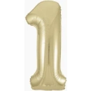 UNIQUE 34" WHITE GOLD FOIL BALLOON NUMBER 1
