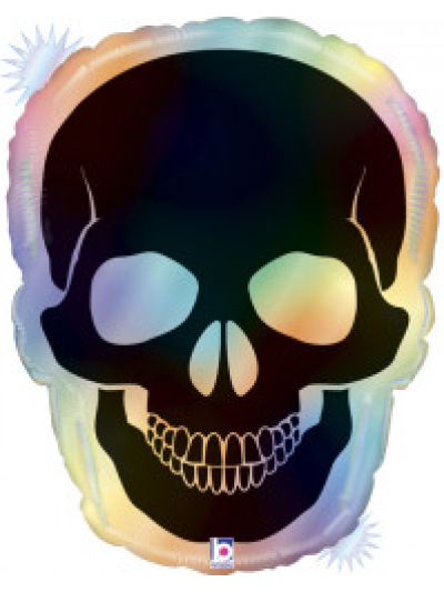 BETALLIC 27" OPAL SKULL SHAPE HELIUM BALLOON