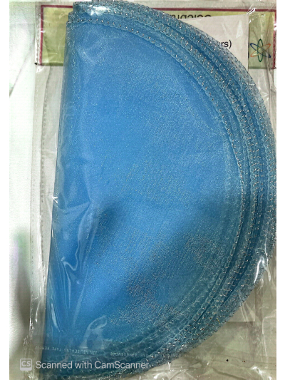 SILVER LUREX ON BLUE CRYST NET PK25