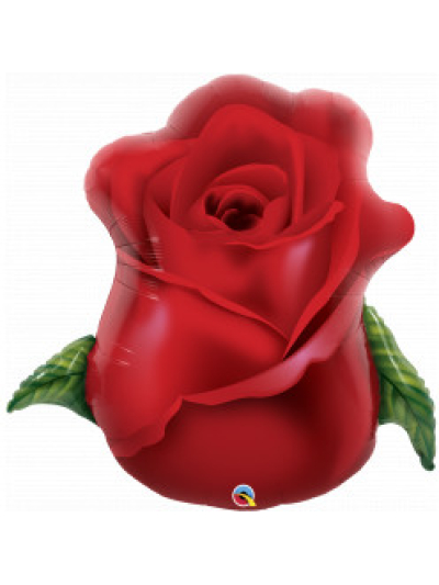 QUALATEX 33" MICROFOIL RED ROSE BUD BALLOON