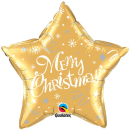 QUALATEX 20" FESTIVE GOLD "MERRY CHRISTMAS" FOIL BALLOON