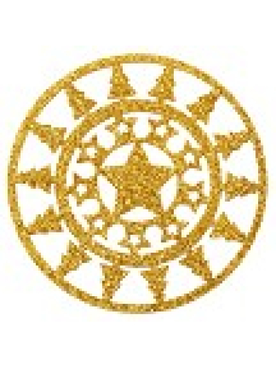 DAZZLING GOLD GLITTER COASTER PK4
