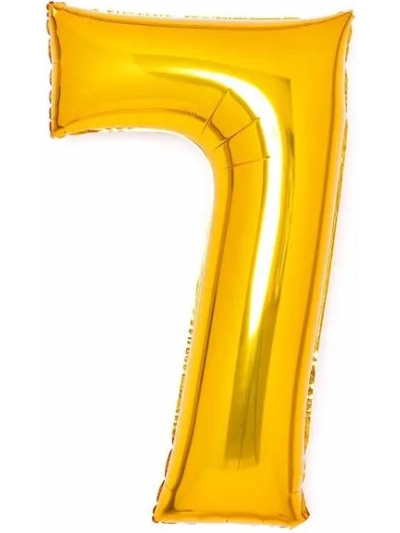 UNIQUE 34" CLASSIC GOLD FOIL BALLOON NUMBER 7