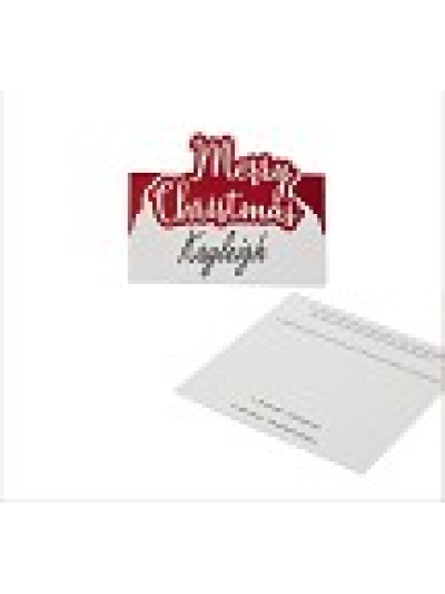 NEVITI 10 X TRIVIA PLACE CARDS MERRY CHRISTMAS RED FOIL