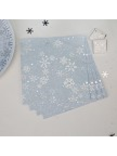 NEVITI IRIDESCENT SNOWFLAKE NAPKIN PK16