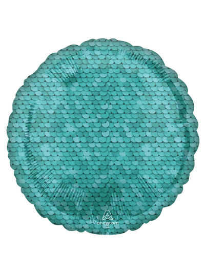 ANAGRAM 17" OCEAN BLUE SEQUIN CIRCLE FOIL BALLOON