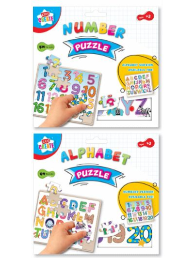 ACT. ALPHABET & NUMBER PLYWOOD PZZLE BRD