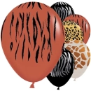 SEMPERTEX 5IN ROUND ANIMAL PRINT ASSORTED BALLOONS PK50