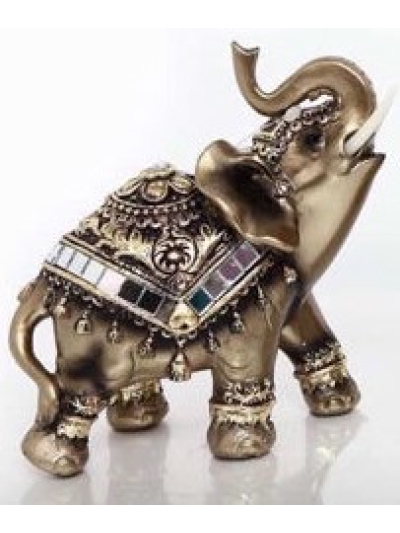 GOLD ELEPHANT DECO ORNAMENT FIGURINE (Right Facing)