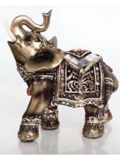 GOLD ELEPHANT DECO ORNAMENT FIGURINE (Left Facing)