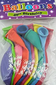 S/ELVIN AGE 40 BALLOONS PK10