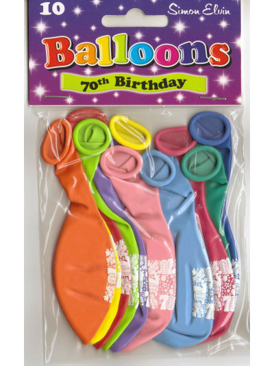 S/ELVIN AGE 70 BALLOONS PK10
