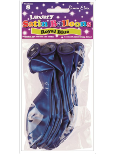 SIMON ELVIN SATIN BALLOONS ROYAL BLUE PK8