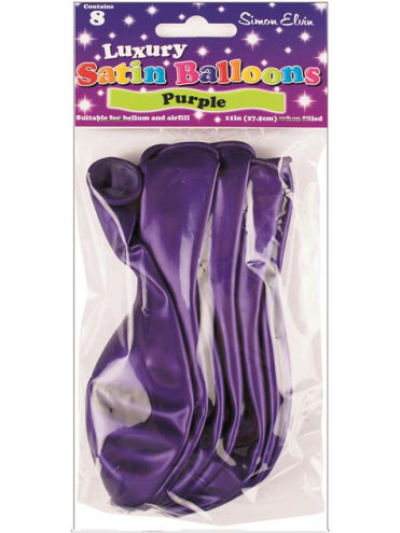S/ELVIN SATIN BALLOONS PURPLE PK8