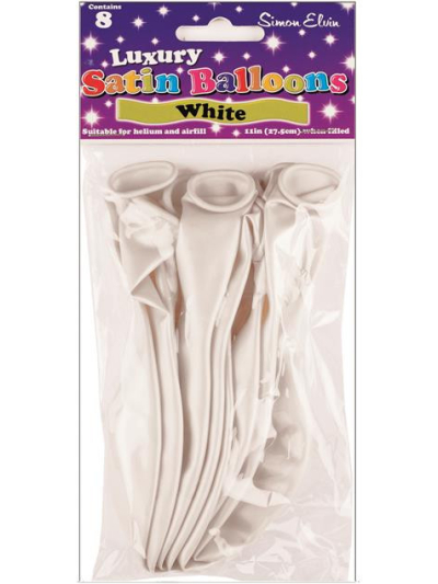 SIMON ELVIN SATIN BALLOONS WHITE PK8