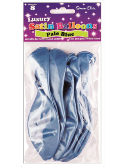 SIMON ELVIN SATIN BALLOONS PALE BLUE PK8