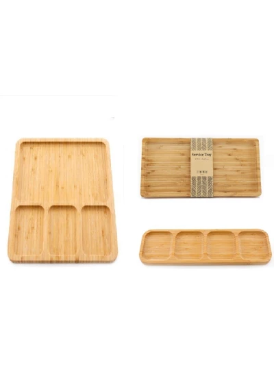 4 SECTION BAMBOO TRAY SMALL 28X24CM