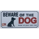 TIN PLATE BEWARE OF THE DOG SIGN