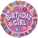 UNIQUE 18" BIRTHDAY  GIRL FOIL BALLOON