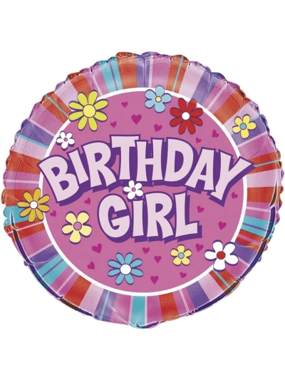 UNIQUE 18" BIRTHDAY  GIRL FOIL BALLOON
