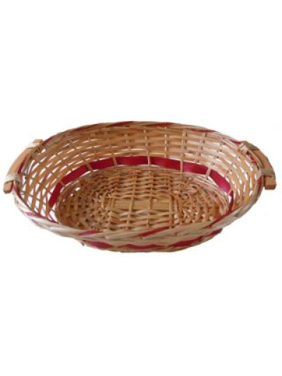 APAC OVAL TRAY GOLDEN W/RED DETAIL L47CM