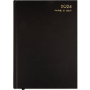A5 DIARY 2024 DAY A PAGE HARBACK - BLACK