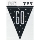 BLACK GLITZ 60TH FLAG BANNER 9FT