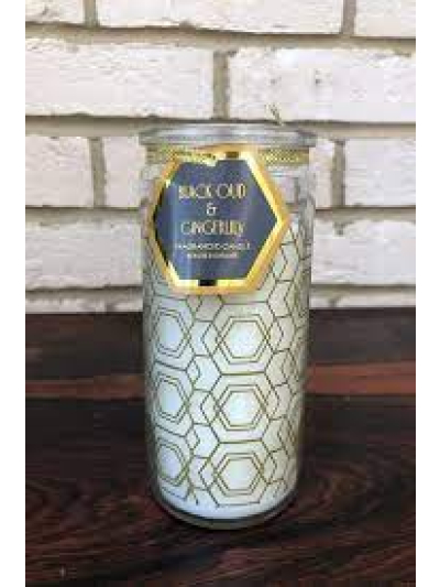 6X14CM GEO TUBE CANDLE (BLACK OUD AND GINGERLY)
