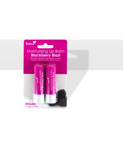 PRETTY MOISTURISING LIP BALM "BLACKBERRY BLAST" PACK OF 6