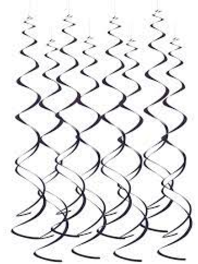UNIQUE BLACK PLASTIC SWIRL DECORATION