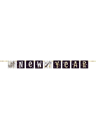UNIQUE 5FT HAPPY NEW YEAR BLOCK BANNER