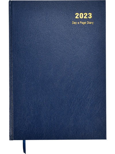 A5 DIARY 2024 DAY A PAGE HARBACK - BLUE