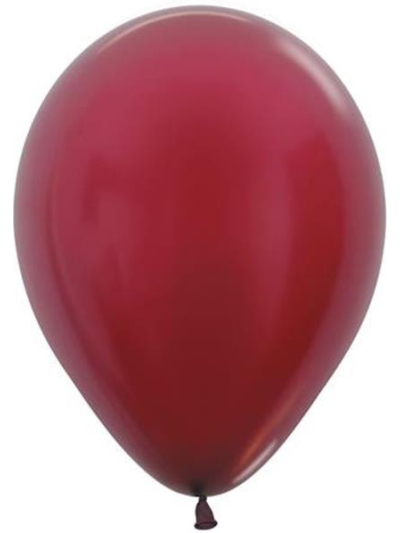 SEMPERTEX 12" ROUND METALLIC BURGUNDY BALLOONS