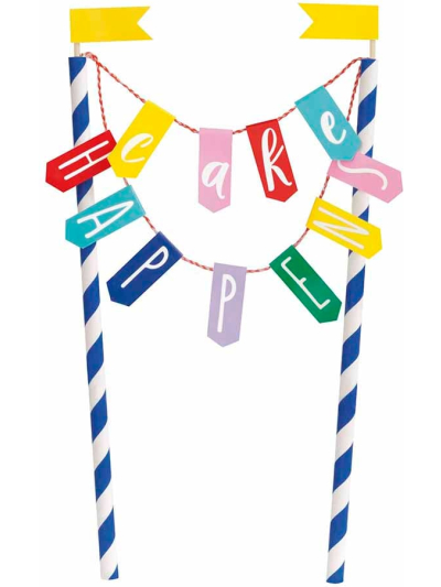 UNIQUE CAKE HAPPENS BUNTING CAKE TOPPER
