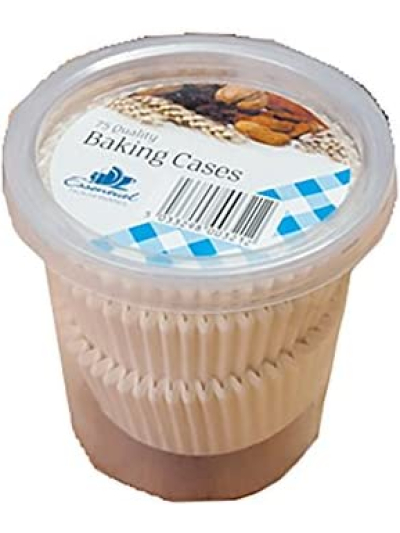 WHITE CAKE CASES TUB PK75