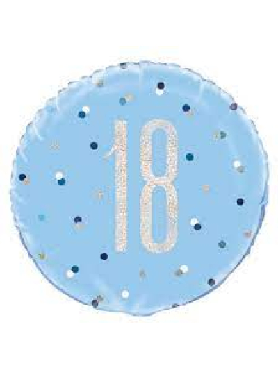 UNIQUE 18" GLITZ BLUE 18 FOIL BALLOON